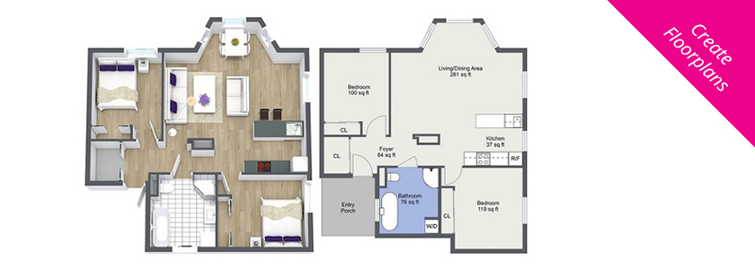 Create professional floor plans fast and easy